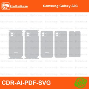Samsung Galaxy A03 File thiết kế Skin, Template Vector chuẩn cắt decal | KhoThiếtKế.vn