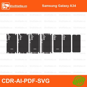 Samsung Galaxy A34 File thiết kế Skin, Template Vector chuẩn cắt decal | KhoThiếtKế.vn