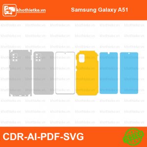Samsung Galaxy A51 File thiết kế Skin, Template Vector chuẩn cắt decal | KhoThiếtKế.vn