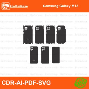 Samsung Galaxy M12 File thiết kế Skin, Template Vector chuẩn cắt decal | KhoThiếtKế.vn