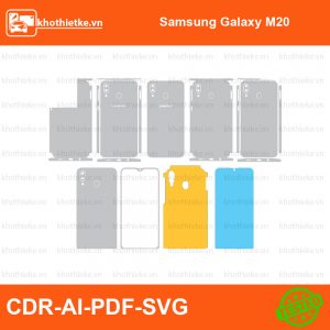 Samsung Galaxy M20 File thiết kế Skin, Template Vector chuẩn cắt decal | KhoThiếtKế.vn