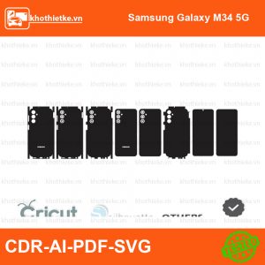 Samsung Galaxy M34 5G File thiết kế Skin, Template Vector chuẩn cắt decal | KhoThiếtKế.vn