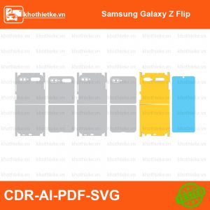 Samsung Galaxy Z Flip File thiết kế Skin, Template Vector chuẩn cắt decal | KhoThiếtKế.vn
