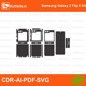 Samsung Galaxy Z Flip 5 5G File thiết kế Skin, Template Vector chuẩn cắt decal | KhoThiếtKế.vn