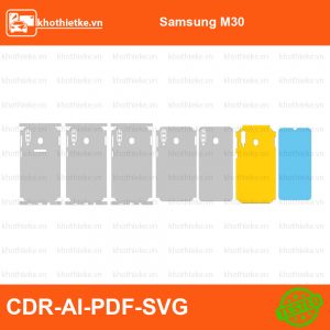 Samsung M30 File thiết kế Skin, Template Vector chuẩn cắt decal | KhoThiếtKế.vn