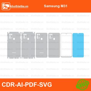 Samsung M31 File thiết kế Skin, Template Vector chuẩn cắt decal | KhoThiếtKế.vn