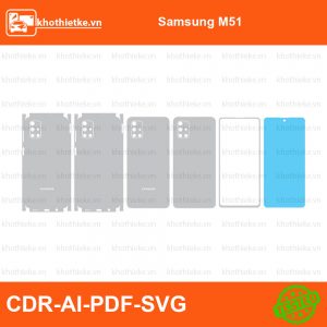 Samsung M51 File thiết kế Skin, Template Vector chuẩn cắt decal | KhoThiếtKế.vn