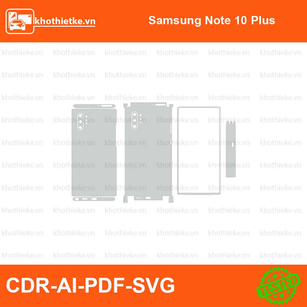 Samsung Note 10 Plus File thiết kế Skin, Template Vector chuẩn cắt decal | KhoThiếtKế.vn