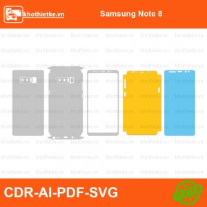 Samsung Note 8 File thiết kế Skin, Template Vector chuẩn cắt decal | KhoThiếtKế.vn