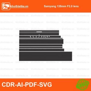 Samyang 135mm F2.0 lens File thiết kế Skin máy ảnh & Lens, Template Vector chuẩn cắt decal | KhoThiếtKế.vn