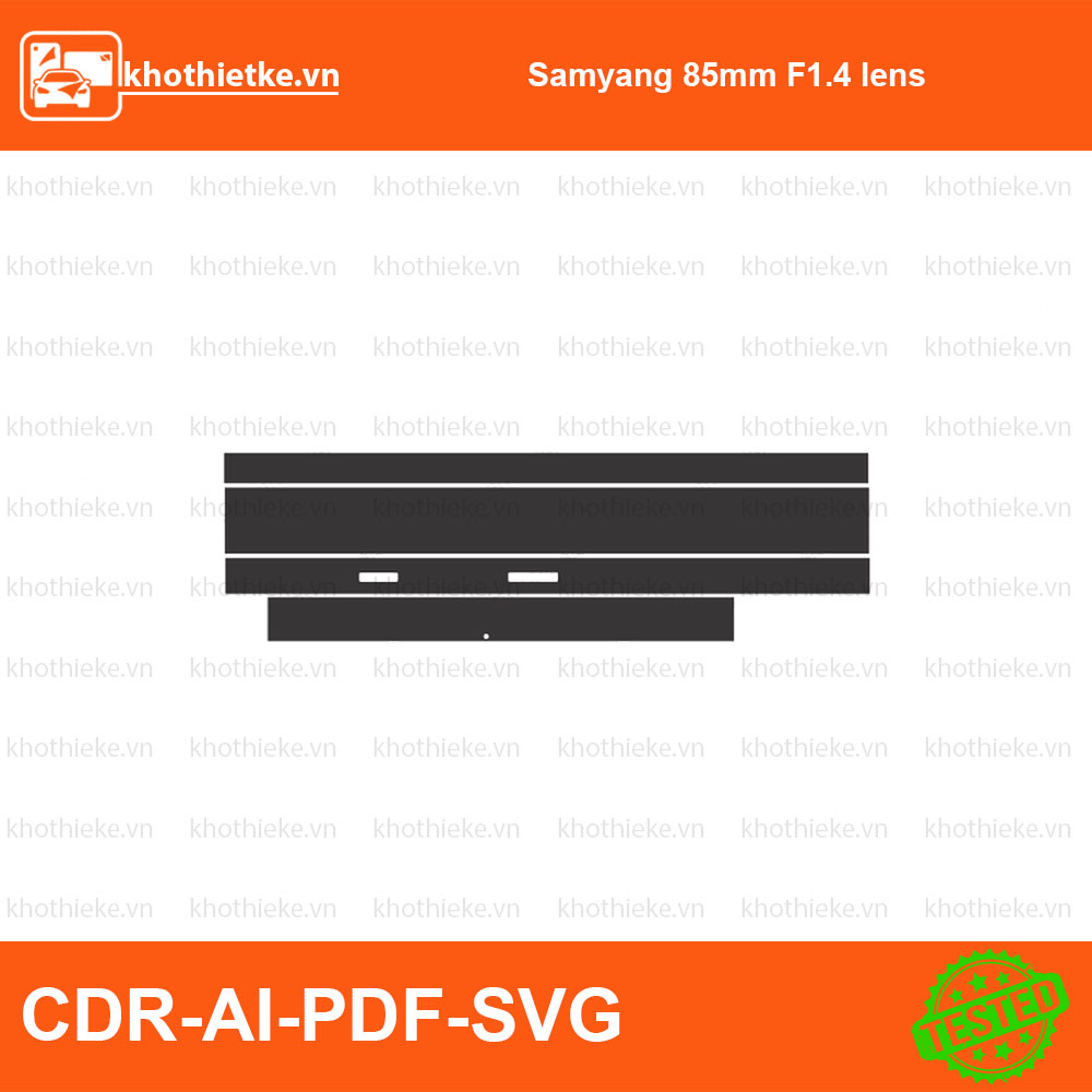 Samyang 85mm F1.4 lens File thiết kế Skin máy ảnh & Lens, Template Vector chuẩn cắt decal | KhoThiếtKế.vn