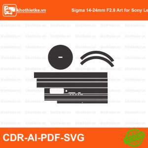 Sigma 14-24mm F2.8 Art for Sony Lens File thiết kế Skin máy ảnh & Lens, Template Vector chuẩn cắt decal | KhoThiếtKế.vn