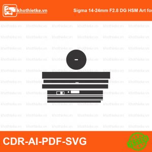 Sigma 14-24mm F2.8 DG HSM Art for Canon File thiết kế Skin máy ảnh & Lens, Template Vector chuẩn cắt decal | KhoThiếtKế.vn