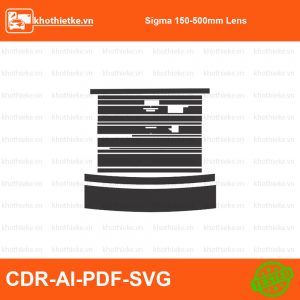 Sigma 150-500mm Lens File thiết kế Skin máy ảnh & Lens, Template Vector chuẩn cắt decal | KhoThiếtKế.vn