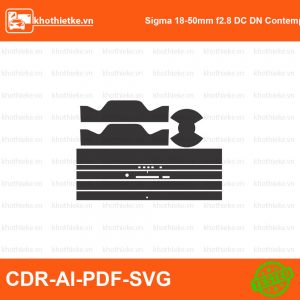 Sigma 18-50mm f2.8 DC DN Contemporary for Sony File thiết kế Skin máy ảnh & Lens, Template Vector chuẩn cắt decal | KhoThiếtKế.vn
