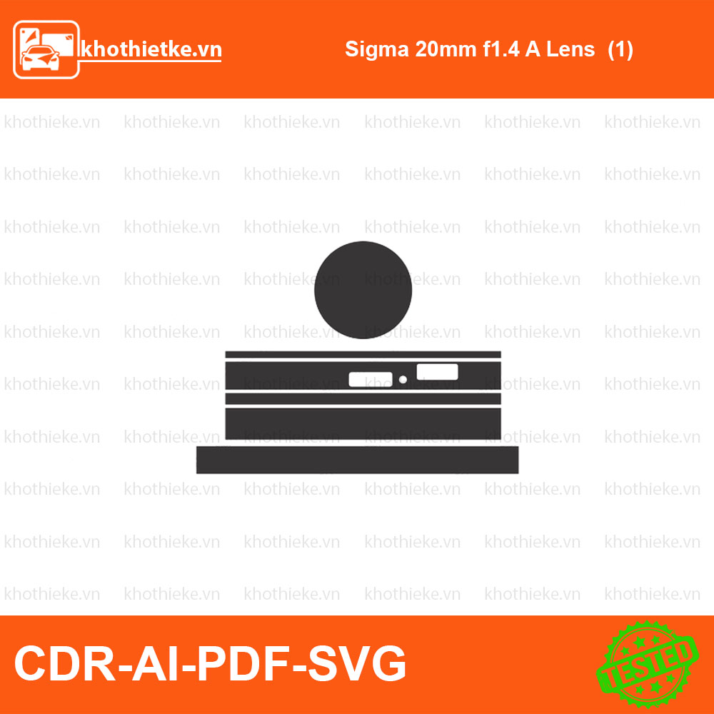 Sigma 20mm f1.4 A Lens (1) File thiết kế Skin máy ảnh & Lens, Template Vector chuẩn cắt decal | KhoThiếtKế.vn