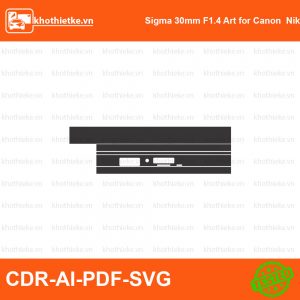 Sigma 30mm f1.4 DC HSM Lens File thiết kế Skin máy ảnh & Lens, Template Vector chuẩn cắt decal | KhoThiếtKế.vn
