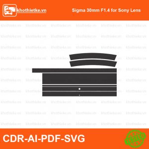 Sigma 30mm f1.4 Lens File thiết kế Skin máy ảnh & Lens, Template Vector chuẩn cắt decal | KhoThiếtKế.vn