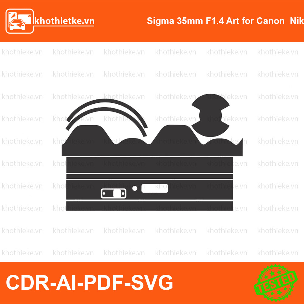 Sigma 35mm F1.4 Art for Sony Lens File thiết kế Skin máy ảnh & Lens, Template Vector chuẩn cắt decal | KhoThiếtKế.vn