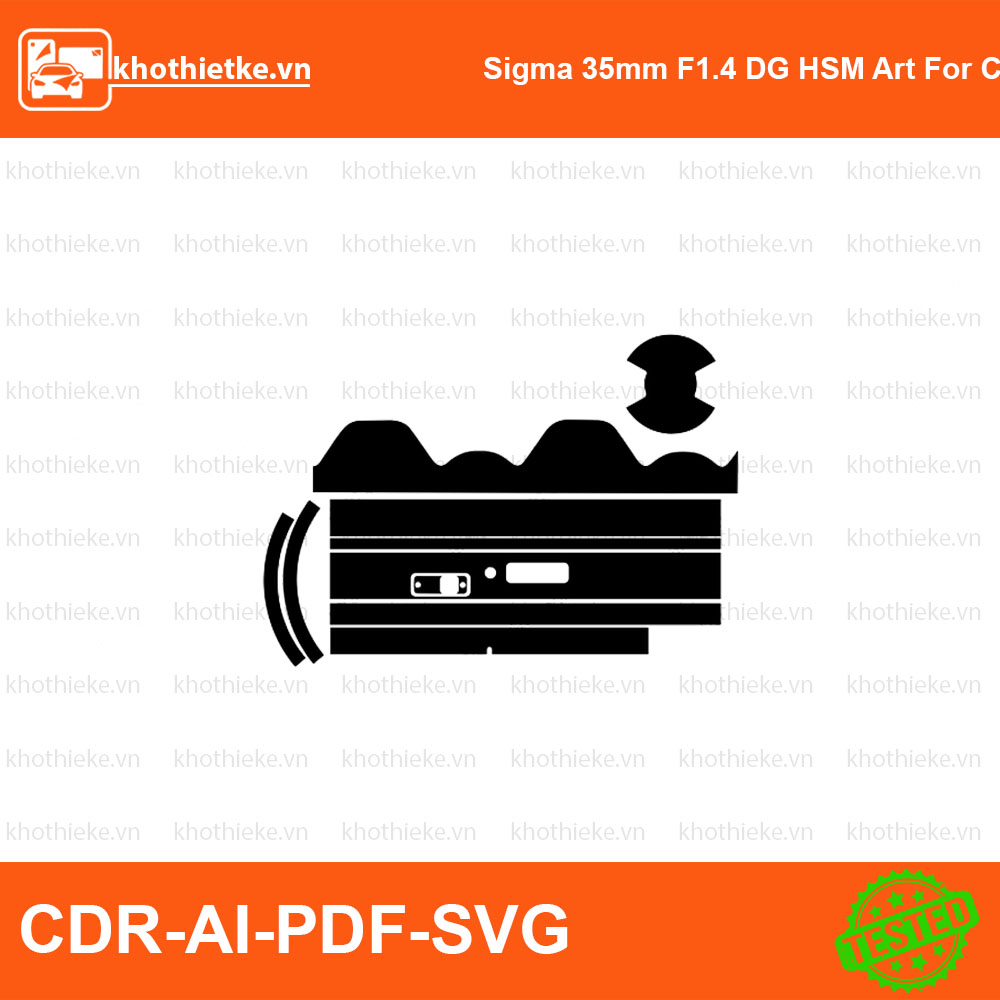 Sigma 35mmA Lens File thiết kế Skin máy ảnh & Lens, Template Vector chuẩn cắt decal | KhoThiếtKế.vn