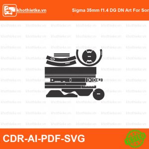 Sigma 35mm F1.4 DG HSM Art For Canon, Nikon File thiết kế Skin máy ảnh & Lens, Template Vector chuẩn cắt decal | KhoThiếtKế.vn