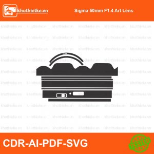 Sigma 50mm F1.4 DG DN Art File thiết kế Skin máy ảnh & Lens, Template Vector chuẩn cắt decal | KhoThiếtKế.vn