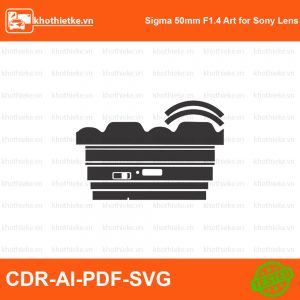 Sigma 50mm F1.4 Art Lens File thiết kế Skin máy ảnh & Lens, Template Vector chuẩn cắt decal | KhoThiếtKế.vn