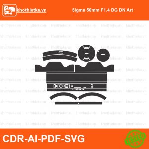 Sigma 50mm F1.4 Lens File thiết kế Skin máy ảnh & Lens, Template Vector chuẩn cắt decal | KhoThiếtKế.vn