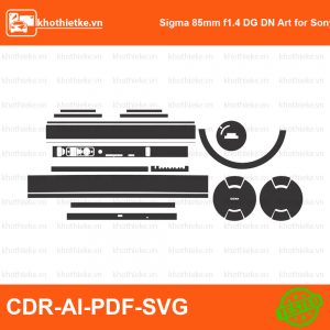 Sigma 85mm F1.4 DG HSM Canon  Nikon Lens File thiết kế Skin máy ảnh & Lens, Template Vector chuẩn cắt decal | KhoThiếtKế.vn