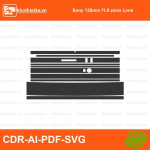 Sony 135mm f1.8 zeiss Lens File thiết kế Skin máy ảnh & Lens, Template Vector chuẩn cắt decal | KhoThiếtKế.vn