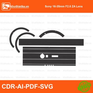 Sony 16-35mm F2.8 ZA Lens File thiết kế Skin máy ảnh & Lens, Template Vector chuẩn cắt decal | KhoThiếtKế.vn