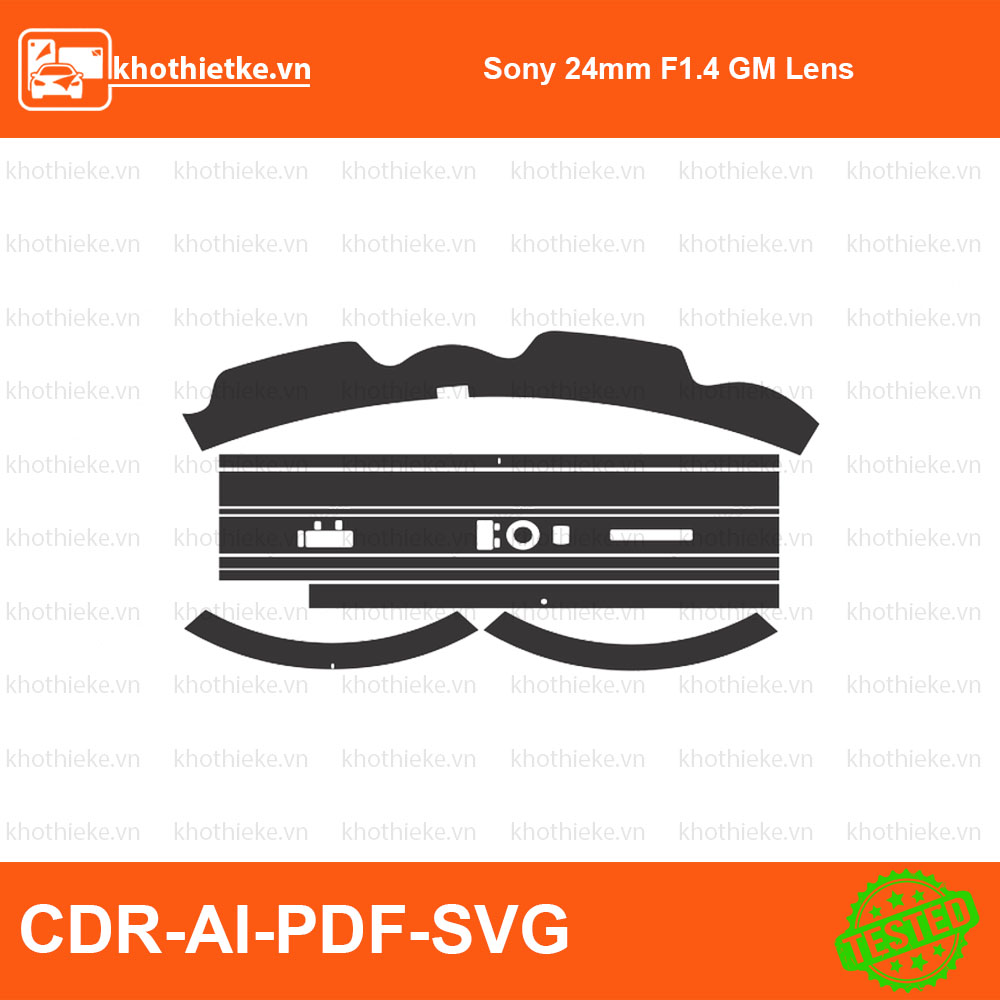 Sony 24mm F1.4 GM Lens File thiết kế Skin máy ảnh & Lens, Template Vector chuẩn cắt decal | KhoThiếtKế.vn
