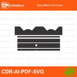Sony 55mm f1.8 z Lens File thiết kế Skin máy ảnh & Lens, Template Vector chuẩn cắt decal | KhoThiếtKế.vn
