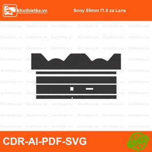 Sony 55mm f1.8 za Lens File thiết kế Skin máy ảnh & Lens, Template Vector chuẩn cắt decal | KhoThiếtKế.vn
