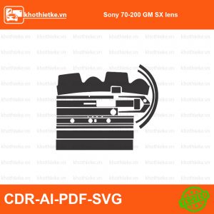 Sony 70-200 GM SX lens File thiết kế Skin máy ảnh & Lens, Template Vector chuẩn cắt decal | KhoThiếtKế.vn