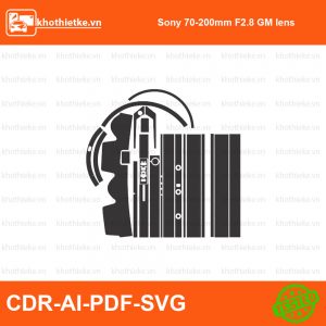 Sony 70-200mm F2.8 GM lens File thiết kế Skin máy ảnh & Lens, Template Vector chuẩn cắt decal | KhoThiếtKế.vn