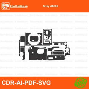 Sony A6400 File thiết kế Skin máy ảnh & Lens, Template Vector chuẩn cắt decal | KhoThiếtKế.vn