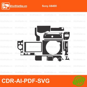 Sony A6600 File thiết kế Skin máy ảnh & Lens, Template Vector chuẩn cắt decal | KhoThiếtKế.vn