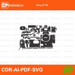 Sony A72 Skin Wrap Template Vector File thiết kế Skin máy ảnh & Lens, Template Vector chuẩn cắt decal | KhoThiếtKế.vn