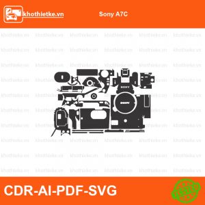 Sony A7R III File thiết kế Skin máy ảnh & Lens, Template Vector chuẩn cắt decal | KhoThiếtKế.vn