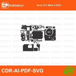 Sony A7R II File thiết kế Skin máy ảnh & Lens, Template Vector chuẩn cắt decal | KhoThiếtKế.vn