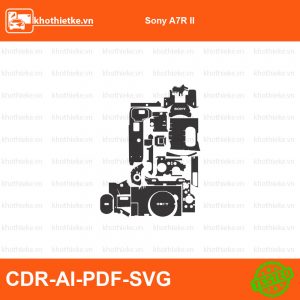 Sony A7R IV File thiết kế Skin máy ảnh & Lens, Template Vector chuẩn cắt decal | KhoThiếtKế.vn