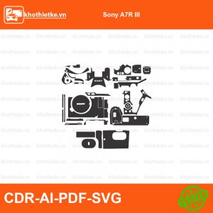 Sony A7S III File thiết kế Skin máy ảnh & Lens, Template Vector chuẩn cắt decal | KhoThiếtKế.vn