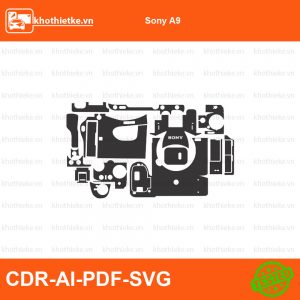 Sony Alpha 9 III (A9 III) File thiết kế Skin máy ảnh & Lens, Template Vector chuẩn cắt decal | KhoThiếtKế.vn