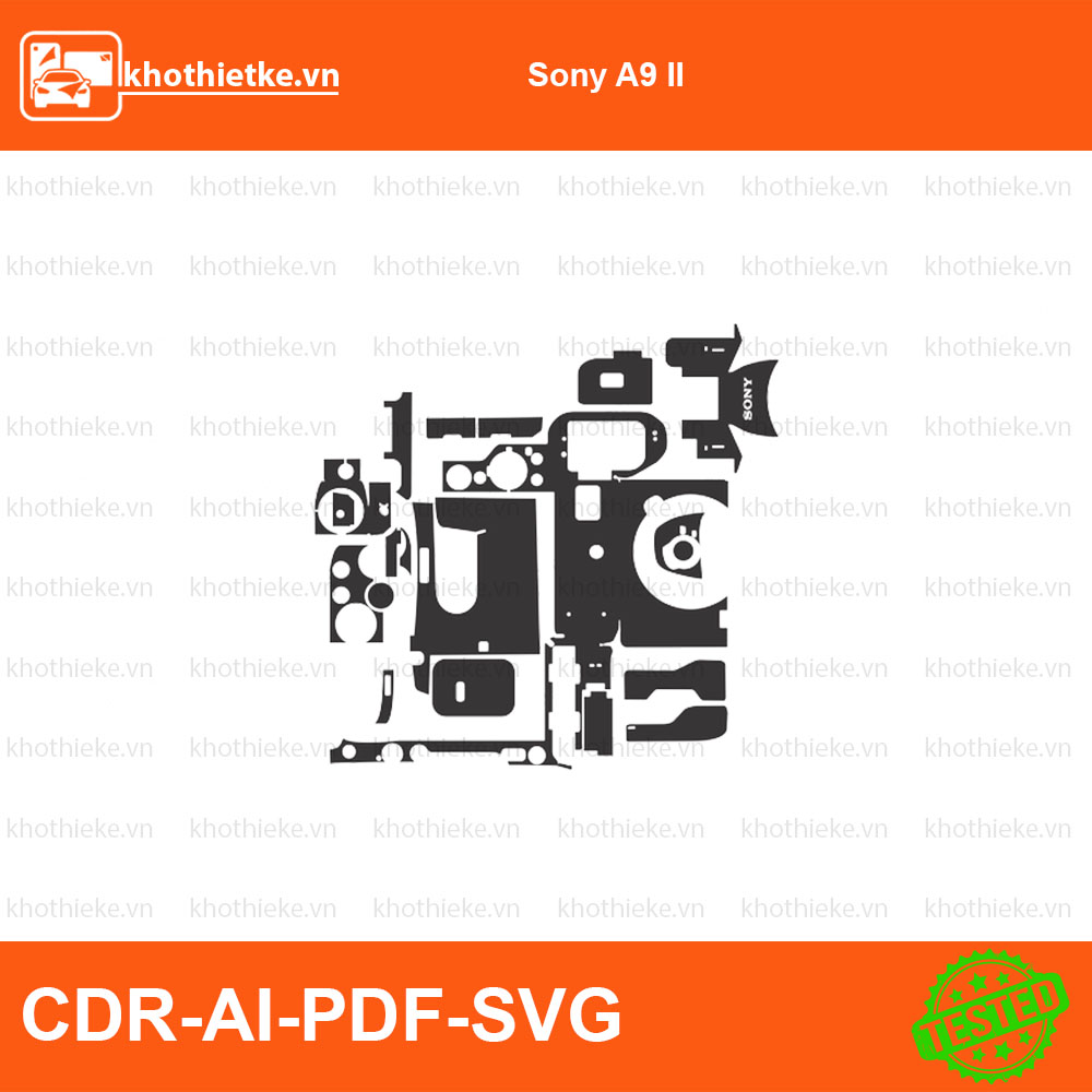 Sony A99 II File thiết kế Skin máy ảnh & Lens, Template Vector chuẩn cắt decal | KhoThiếtKế.vn