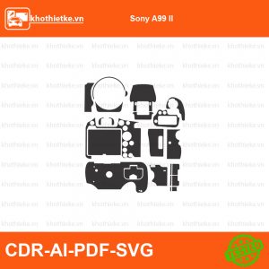 Sony Alpha A6100 File thiết kế Skin máy ảnh & Lens, Template Vector chuẩn cắt decal | KhoThiếtKế.vn