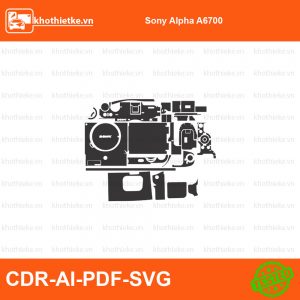 Sony Alpha A7 Mark V  Cut File File thiết kế Skin máy ảnh & Lens, Template Vector chuẩn cắt decal | KhoThiếtKế.vn