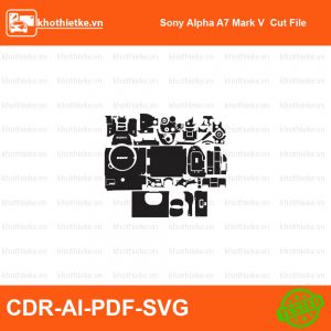 Sony Alpha A7R V File thiết kế Skin máy ảnh & Lens, Template Vector chuẩn cắt decal | KhoThiếtKế.vn