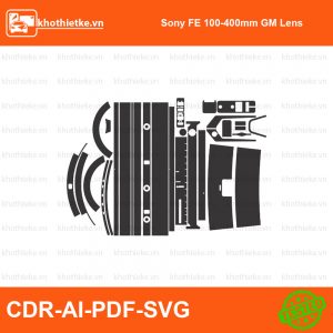 Sony FE 100-400mm GM Lens File thiết kế Skin máy ảnh & Lens, Template Vector chuẩn cắt decal | KhoThiếtKế.vn