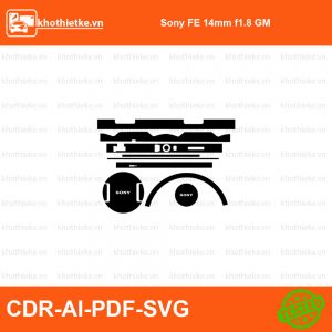 Sony FE 14mm f1.8 GM File thiết kế Skin máy ảnh & Lens, Template Vector chuẩn cắt decal | KhoThiếtKế.vn